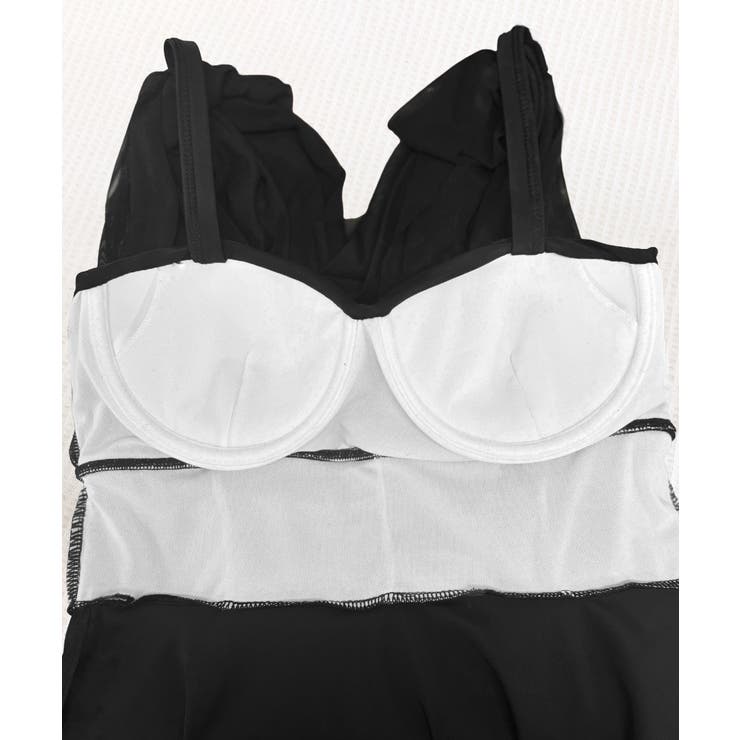 Vネックバスト盛れる水着ショートパンツ付き ショルダーリボン水着セット背中開きフ… | SUNSHINE CLOSET | 詳細画像21 