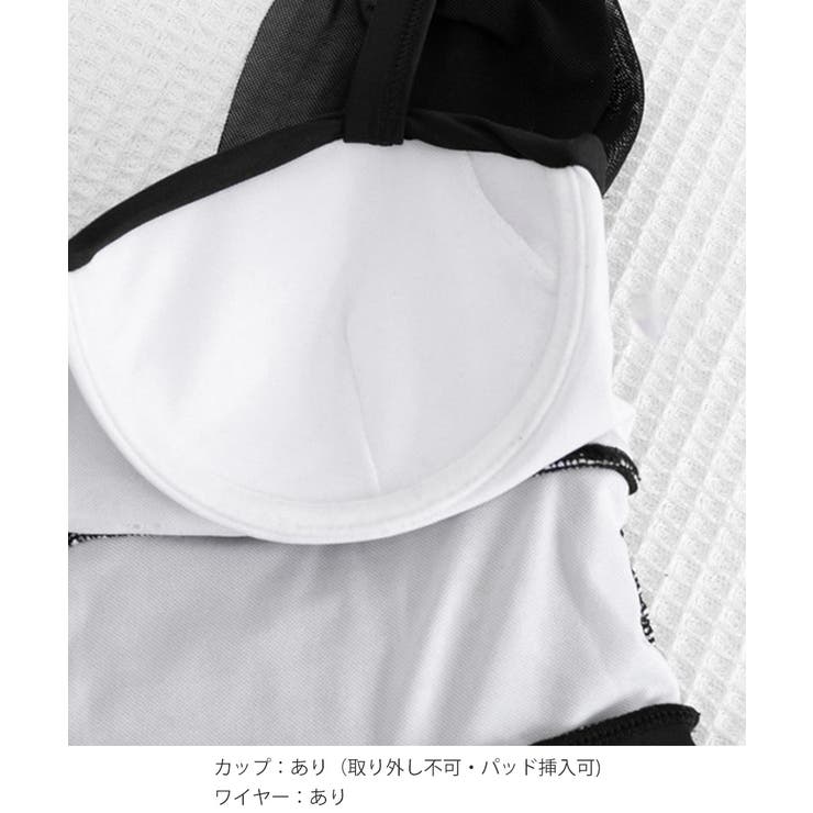 Vネックバスト盛れる水着ショートパンツ付き ショルダーリボン水着セット背中開きフ… | SUNSHINE CLOSET | 詳細画像22 