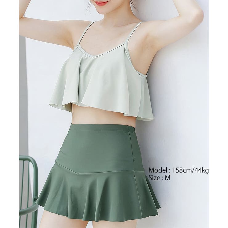 レディース韓国風 キャミソールビキニ水着 ハイウエストフレアスカート上下2点セッ… | SUNSHINE CLOSET | 詳細画像6 