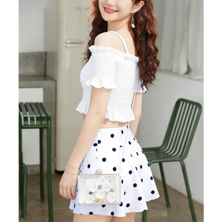 オフショル水着セット フリルスイムウェア シャーリングトップ | SUNSHINE CLOSET | 詳細画像10 