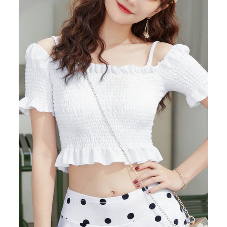 オフショル水着セット フリルスイムウェア シャーリングトップ | SUNSHINE CLOSET | 詳細画像12 