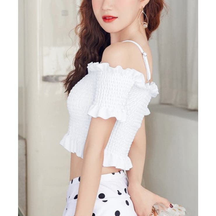 オフショル水着セット フリルスイムウェア シャーリングトップ | SUNSHINE CLOSET | 詳細画像13 