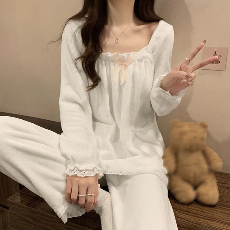 フリースパジャマ 韓国ルームウェア 秋冬 | SUNSHINE CLOSET | 詳細画像6 