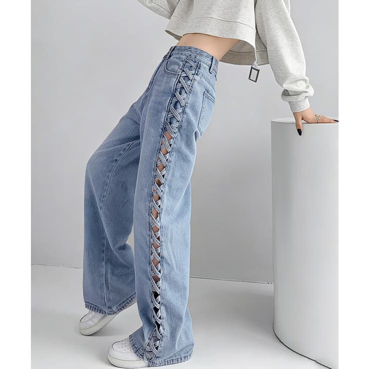 レディース ハイウエスト Y2Kストレートパンツ | SUNSHINE CLOSET | 詳細画像1 