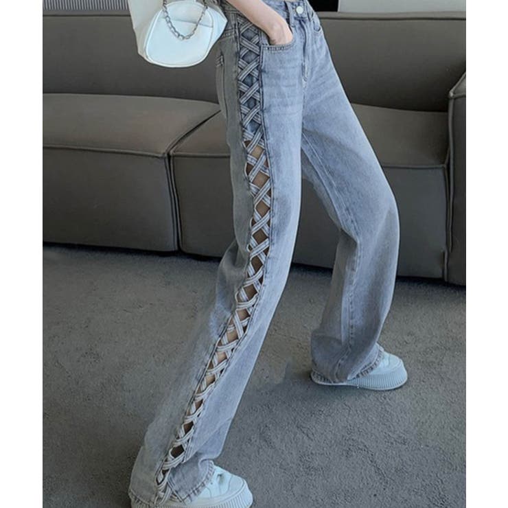 デニムパンツサイドレースアップジーパン | SUNSHINE CLOSET | 詳細画像7 