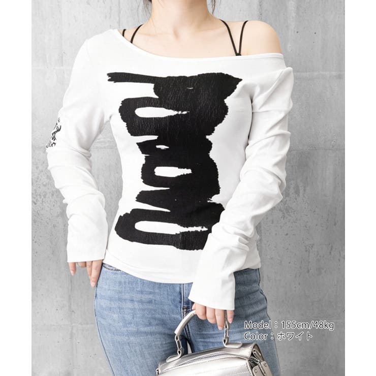 前後2way肩出しtシャツ長袖 レディース イラストtシャツ | SUNSHINE CLOSET | 詳細画像24 