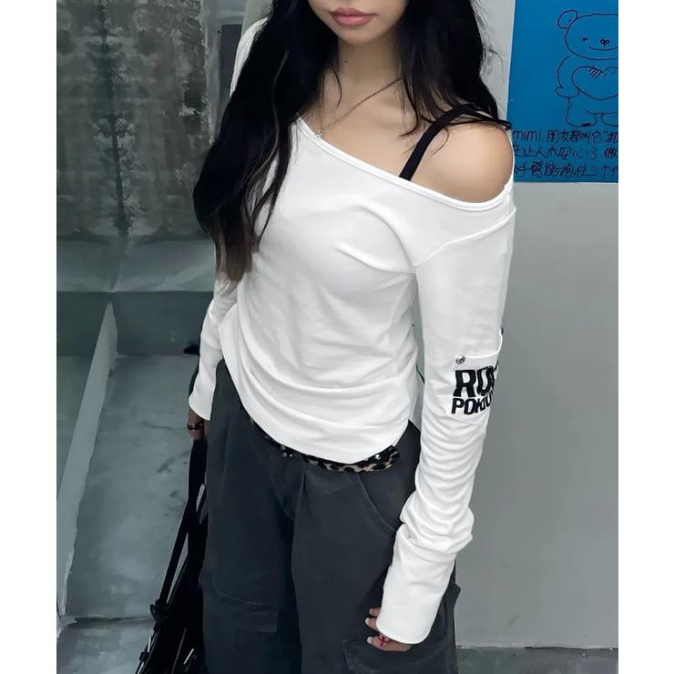 前後2way肩出しtシャツ長袖 レディース イラストtシャツ | SUNSHINE CLOSET | 詳細画像4 