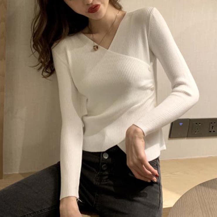 リブニット レディース カシュクール風 | SUNSHINE CLOSET | 詳細画像4 