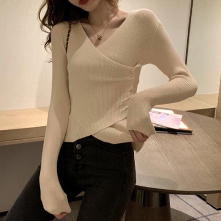 リブニット レディース カシュクール風 | SUNSHINE CLOSET | 詳細画像5 