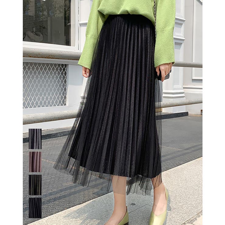 プリーツスカート レディース ベロア | SUNSHINE CLOSET | 詳細画像1 