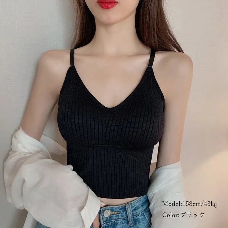 キャミソール Vネック インナー 重ね着 春 春服 韓国