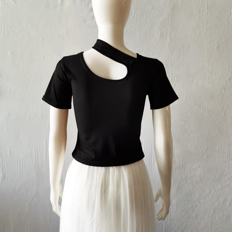 カットソー 肩スリットセクシーTシャツ 春[品番：AGCW0002197