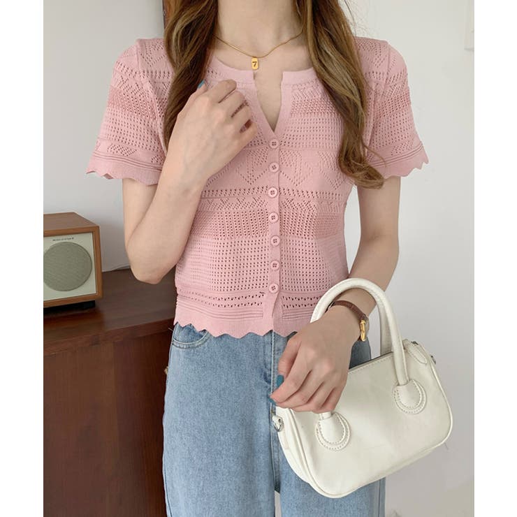 ニットカーディガン 韓国風透かしニット | SUNSHINE CLOSET | 詳細画像11