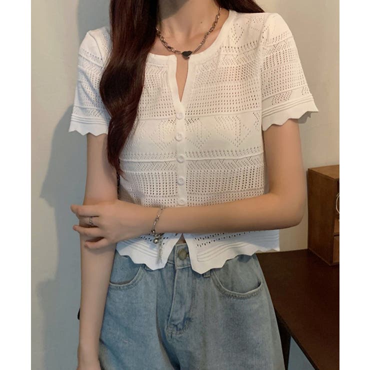 ニットカーディガン 韓国風透かしニット | SUNSHINE CLOSET | 詳細画像4