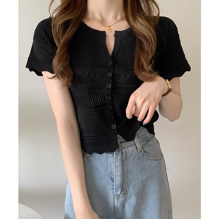 ニットカーディガン 韓国風透かしニット | SUNSHINE CLOSET | 詳細画像5