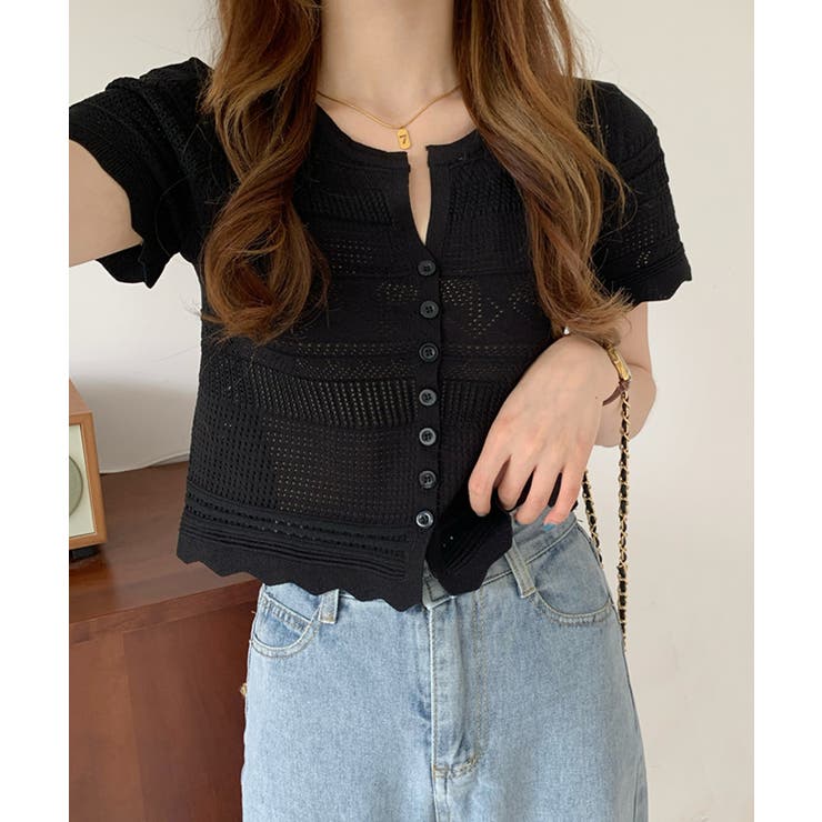 ニットカーディガン 韓国風透かしニット | SUNSHINE CLOSET | 詳細画像6