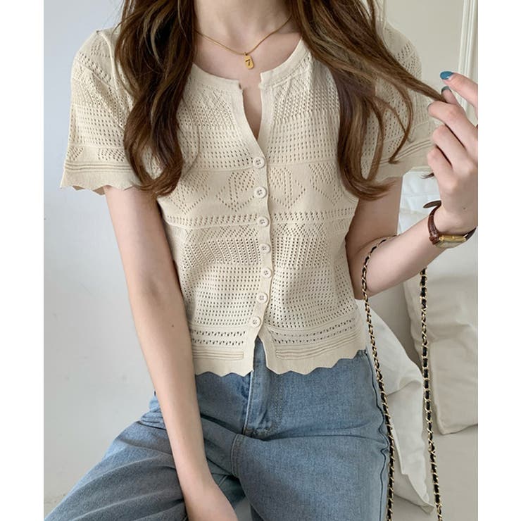 ニットカーディガン 韓国風透かしニット | SUNSHINE CLOSET | 詳細画像7