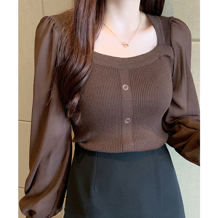 シャツブラウス 袖切り替え ニットソー | SUNSHINE CLOSET | 詳細画像12 