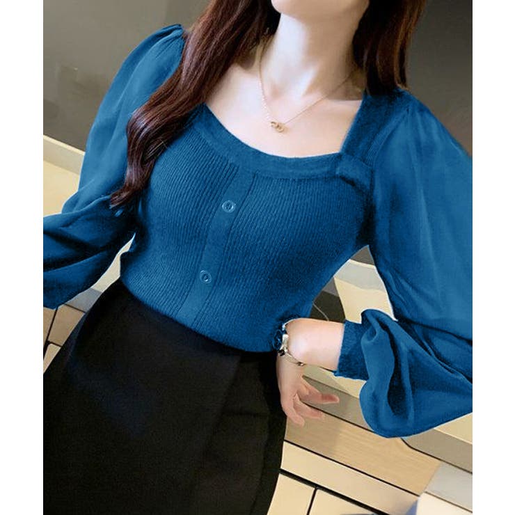 シャツブラウス 袖切り替え ニットソー | SUNSHINE CLOSET | 詳細画像13 