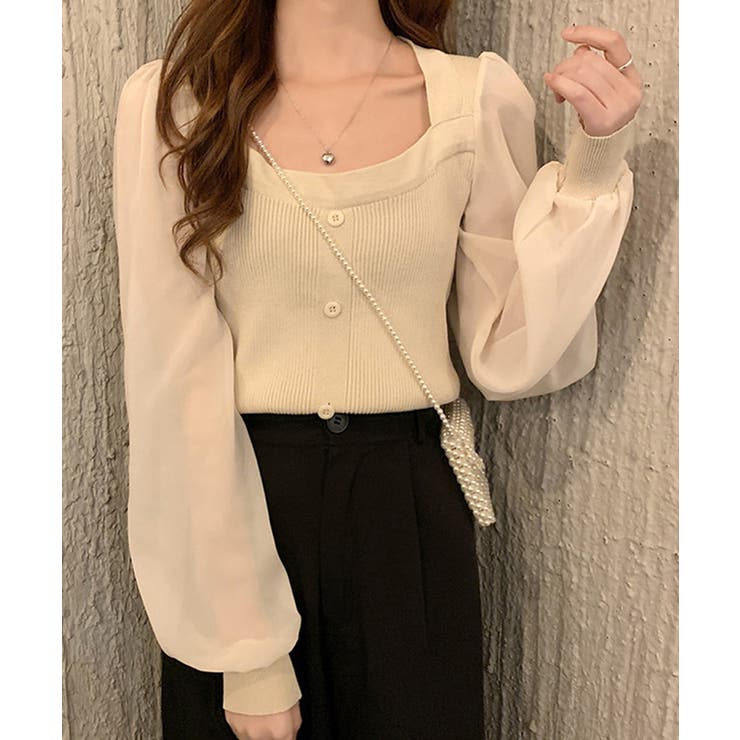 シャツブラウス 袖切り替え ニットソー | SUNSHINE CLOSET | 詳細画像2 