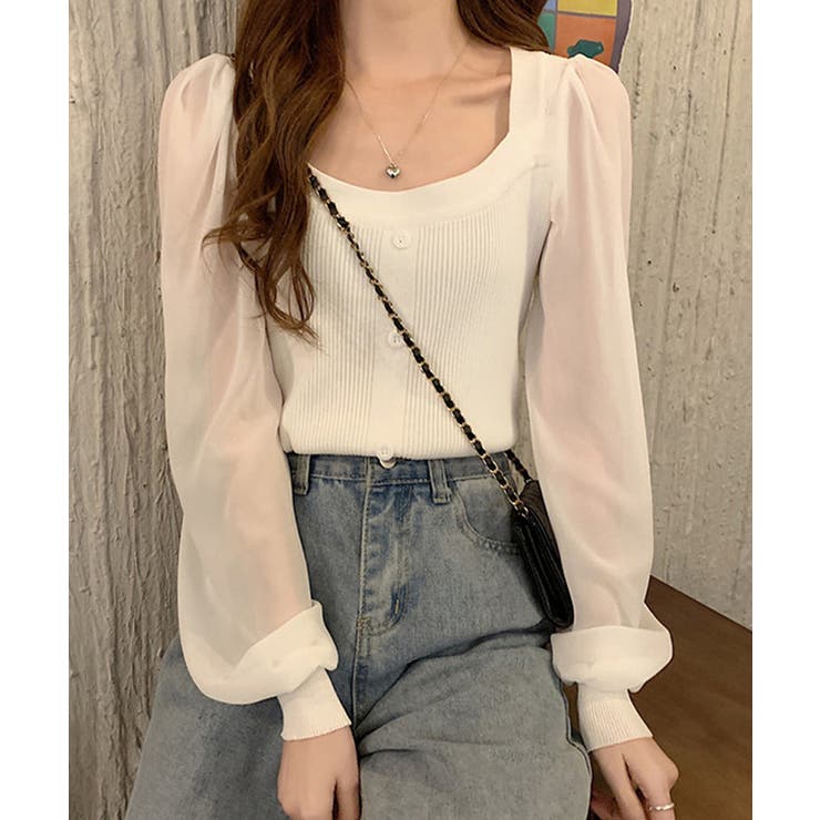 シャツブラウス 袖切り替え ニットソー | SUNSHINE CLOSET | 詳細画像4 