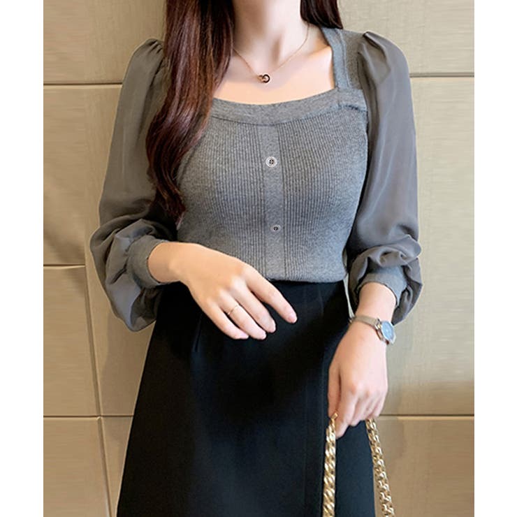 シャツブラウス 袖切り替え ニットソー | SUNSHINE CLOSET | 詳細画像8 