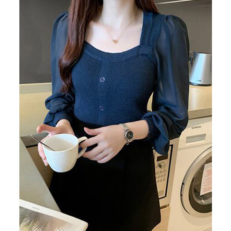 シャツブラウス 袖切り替え ニットソー | SUNSHINE CLOSET | 詳細画像9 