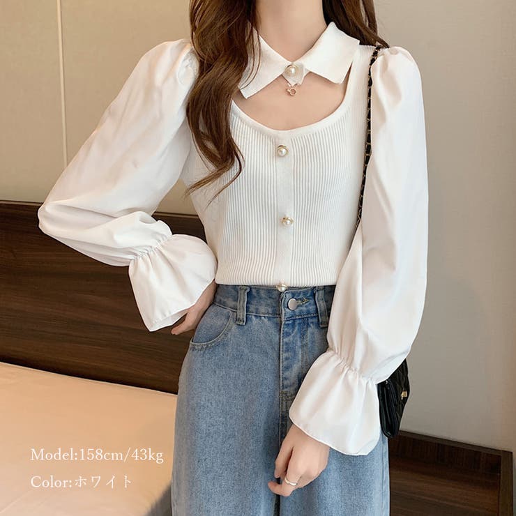 チョーカー風ニットトップス 袖切り替え 春 | SUNSHINE CLOSET | 詳細画像5 