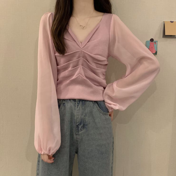 ギャザー ニット ブラウス | SUNSHINE CLOSET | 詳細画像12 