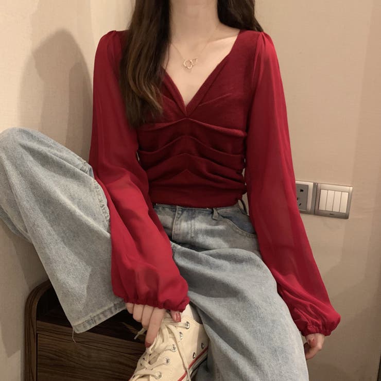 ギャザー ニット ブラウス | SUNSHINE CLOSET | 詳細画像13 