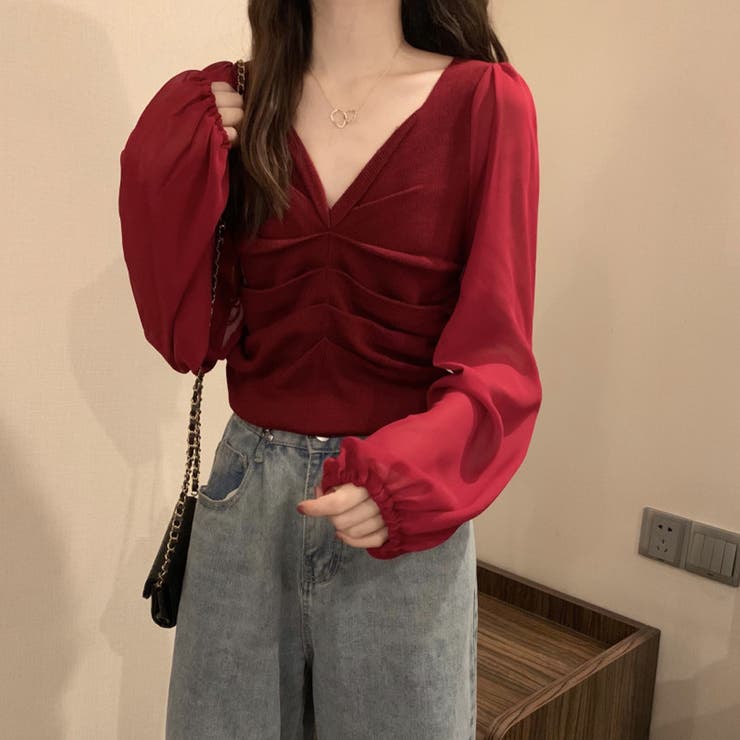 ギャザー ニット ブラウス | SUNSHINE CLOSET | 詳細画像14 