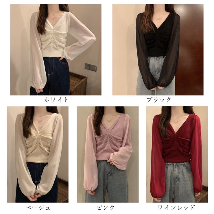 ギャザー ニット ブラウス | SUNSHINE CLOSET | 詳細画像2 