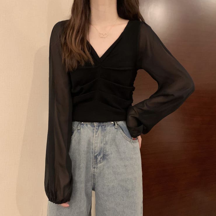 ギャザー ニット ブラウス | SUNSHINE CLOSET | 詳細画像7 