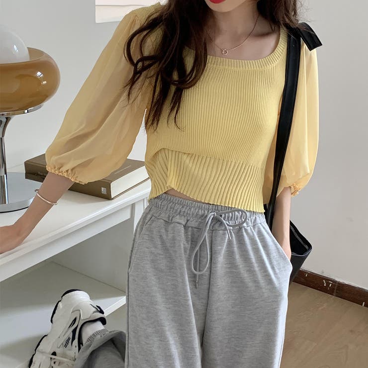 ニットトップス 袖切り替えサマーニット 春 | SUNSHINE CLOSET | 詳細画像10 