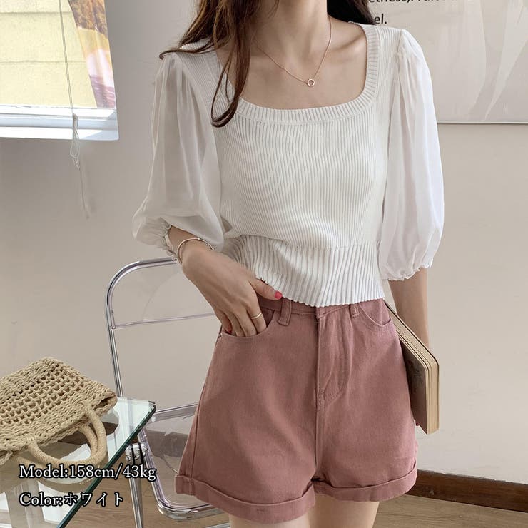 ニットトップス 袖切り替えサマーニット 春 | SUNSHINE CLOSET | 詳細画像6 