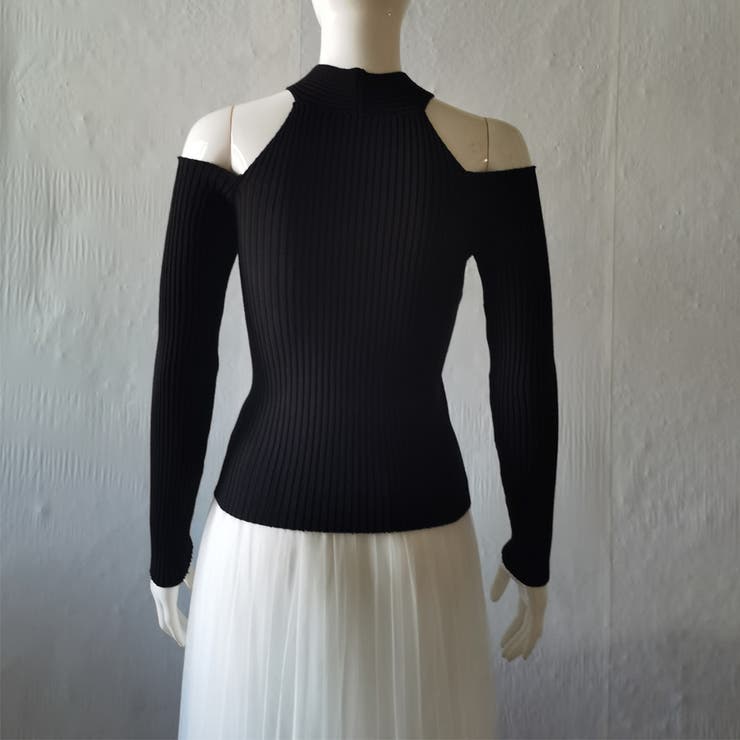 ニットトップス ホルターネック 肩出し[品番：AGCW0002508]｜SUNSHINE