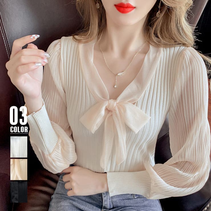 プリーツ リブニット トップス | SUNSHINE CLOSET | 詳細画像1 