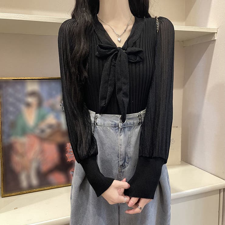 プリーツ リブニット トップス | SUNSHINE CLOSET | 詳細画像8 