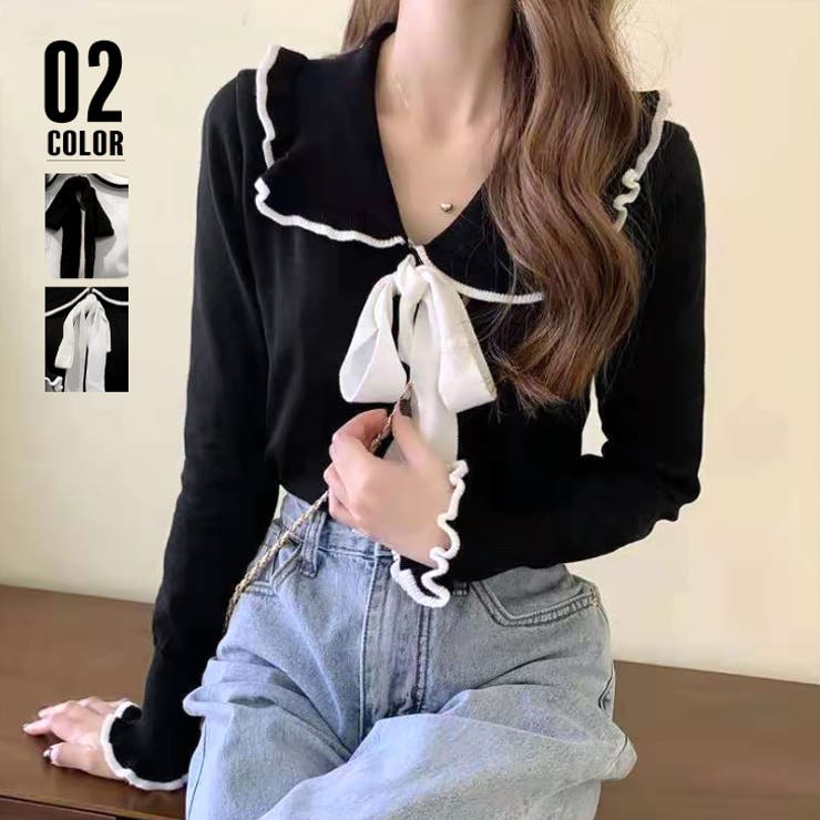 ニットトップス レディース リボン付き | SUNSHINE CLOSET | 詳細画像1 