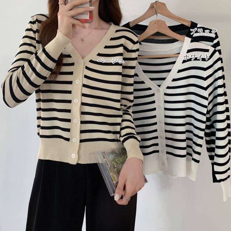 ボーダー柄 ニットカーディガン 風 | SUNSHINE CLOSET | 詳細画像2 