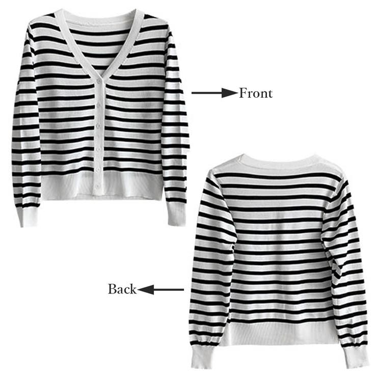 ボーダー柄 ニットカーディガン 風 | SUNSHINE CLOSET | 詳細画像4 