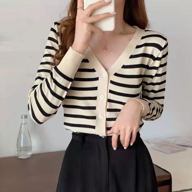 ボーダー柄 ニットカーディガン 風 | SUNSHINE CLOSET | 詳細画像9 