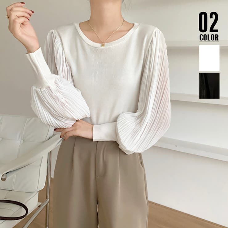 ニットブラウス 異素材 風トップス | SUNSHINE CLOSET | 詳細画像1 