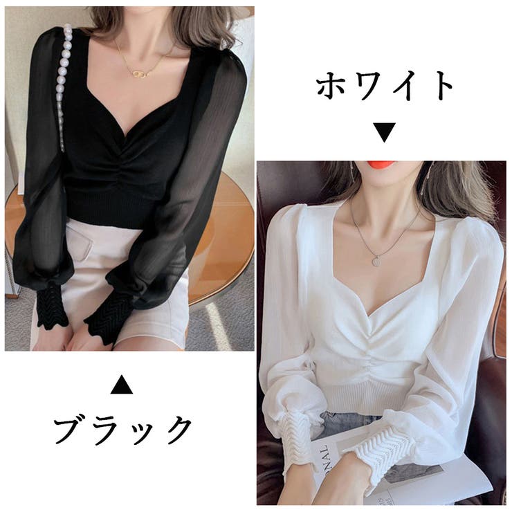 フロントギャザーニットブラウス 長袖 春 | SUNSHINE CLOSET | 詳細画像2 