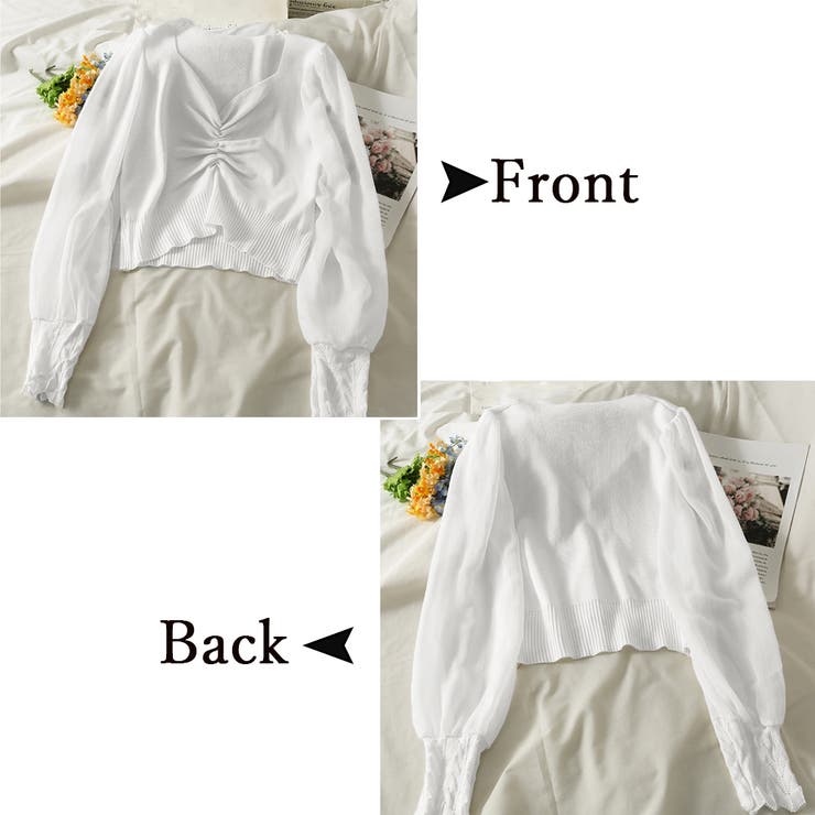 フロントギャザーニットブラウス 長袖 春 | SUNSHINE CLOSET | 詳細画像3 