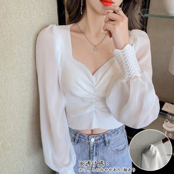 フロントギャザーニットブラウス 長袖 春 | SUNSHINE CLOSET | 詳細画像6 