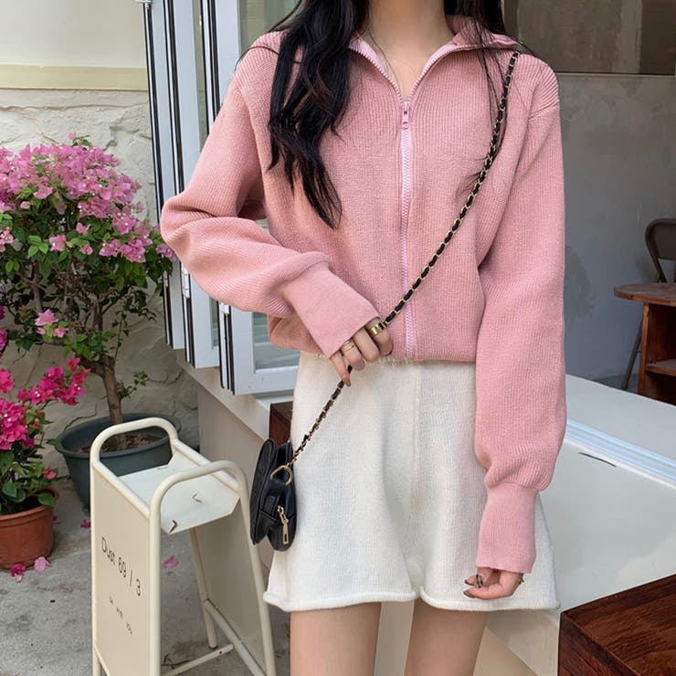 ジップアップニットブルゾン 韓国風 秋冬 | SUNSHINE CLOSET | 詳細画像8 