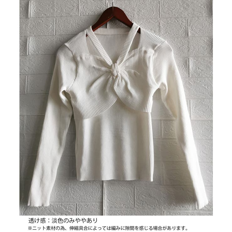 フロントリボンリブニットトップス大人秋服 | SUNSHINE CLOSET | 詳細画像17 