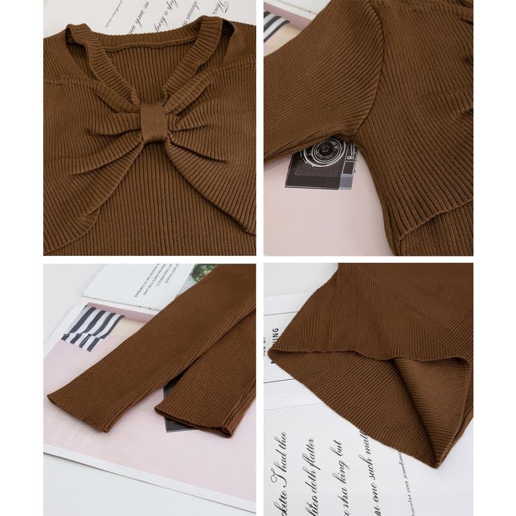 フロントリボンリブニットトップス大人秋服 | SUNSHINE CLOSET | 詳細画像18 