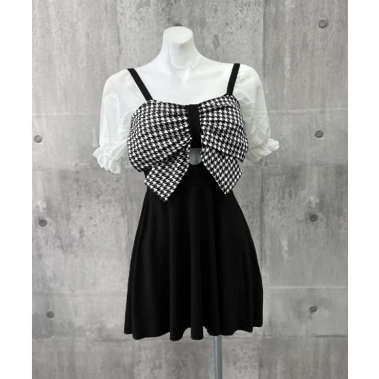 千鳥格子 ワンピース水着 パフスリーブ | SUNSHINE CLOSET | 詳細画像5 